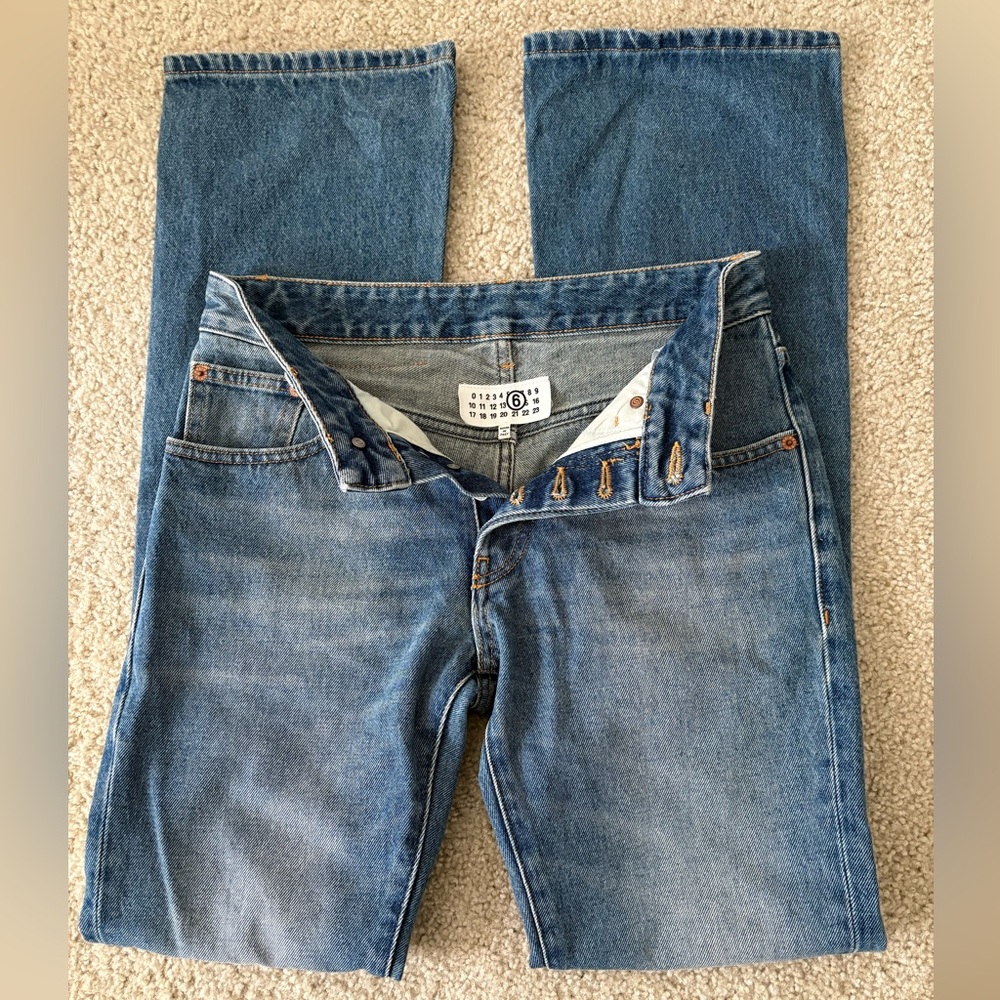 MM6 Maison Martin Margiela Straight-Leg Blue Denim Jeans
